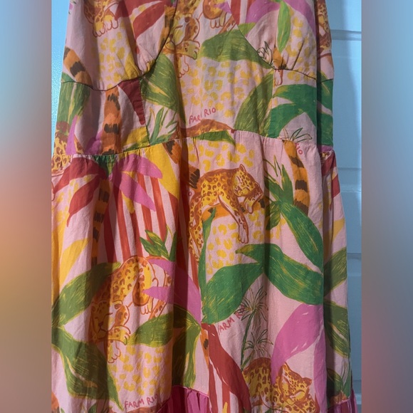 FARM Rio Vibrant Orange and Pink Maxi Dress - Picture 6 of 12